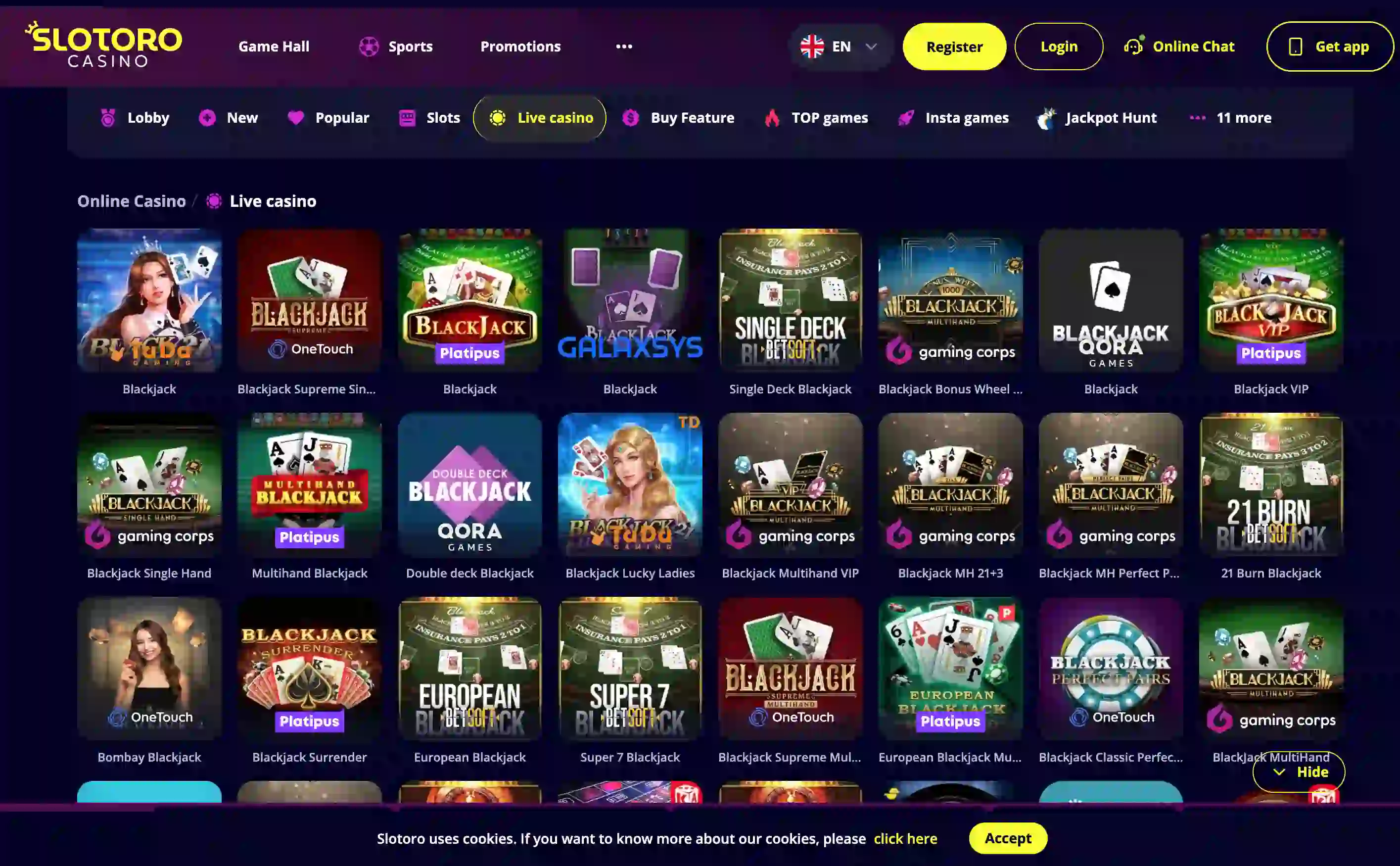 Slotoro Casino Österreich Live-Casino-Spiele mit Evolution und Pragmatic Play